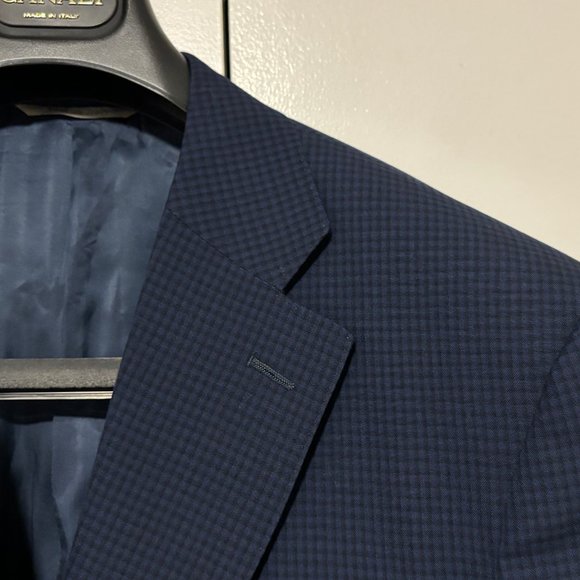 Canali Bue Checked Wool Sport Coat/ Blazer 44/46 Made in Italy - Picture 5 of 12